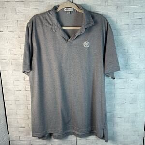 Peter Millar gray Polo great feel men’s polo embroidered see pic casual athletic